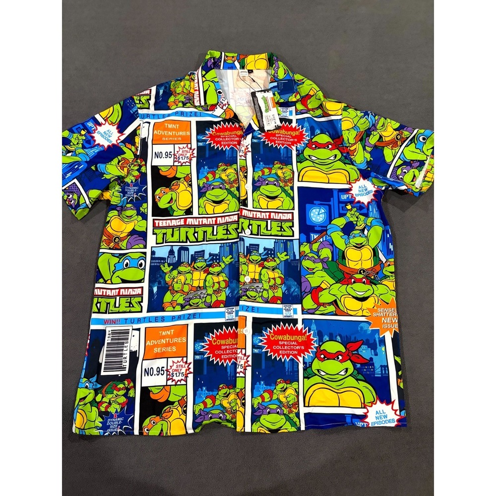 Shein Shirt Mens 2XL Multicolor Teenage Mutant Ninja Turtles Allover Print
